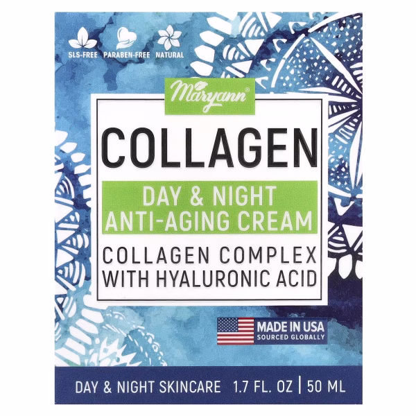 MaryAnn Organics, Collagen Day & Night Anti-Aging Cream, For All Skin Types, 1.7 fl oz (50 ml) - Image 3