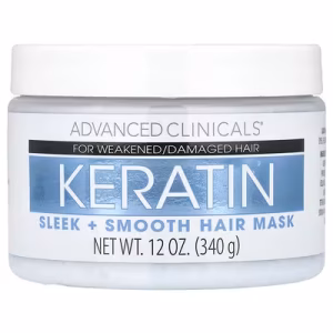 Advanced Clinicals, Keratin, Sleek + Smooth Hair Mask, 12 oz (340 g)