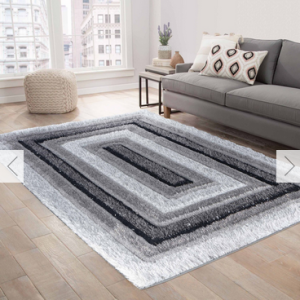 Modern Soft Bordered Shimmer Shaggy Area Rugs