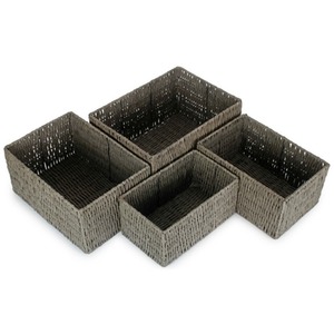 Grey Paper Rope Storage Basket - Image 2