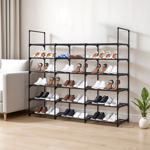 Lifeideas 6-Tier Shoe Rack with 3 Columns - Black - Image 2