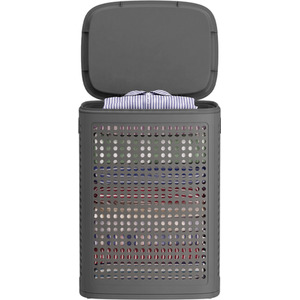 SONGMICS 75L Slim Plastic Laundry Hamper with Lid - Image 2