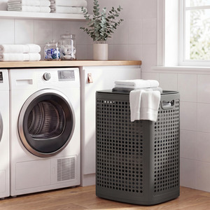 SONGMICS 75L Slim Plastic Laundry Hamper with Lid - Image 4