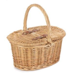 Child's Oval Lined Lidded Picnic Hamper - Image 3
