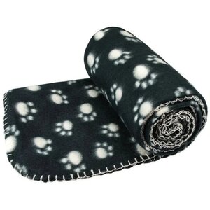 Paw Print Soft Fleece Pet Blanket Comfort Bed Mat 119x98cm - Dark Green