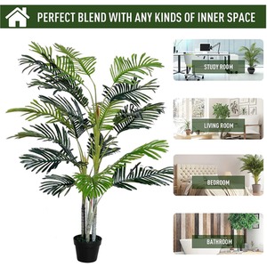 Outsunny Artificial Palm Tree - Green - Image 2