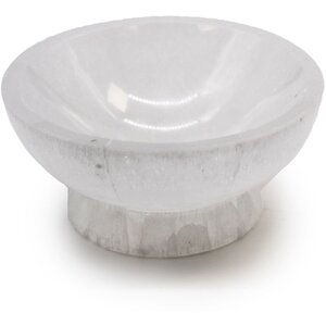 Selenite Ritual Bowl for Crystals Herbs Decor - White