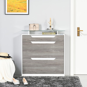 HOMCOM Shoe Cabinet with 3 Drawers