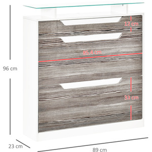 HOMCOM Shoe Cabinet with 3 Drawers - Image 2