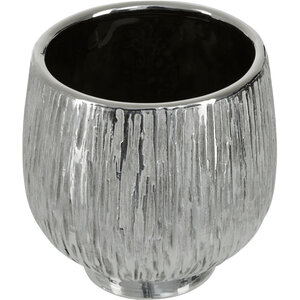 Hesper Small Silver Ceramic Planter - Silver - Image 2