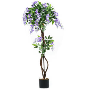 120cm Faux Wisteria Plant Tree in Pot - Green