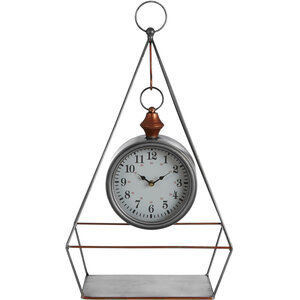 Hayden Antique Silver Finish Table Clock - Silver