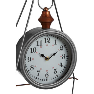 Hayden Antique Silver Finish Table Clock - Silver - Image 2