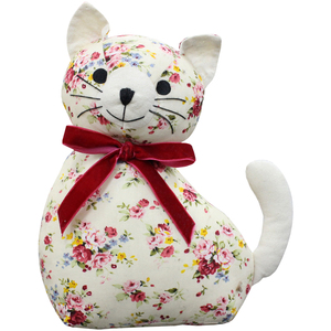 Floral Cat Novelty Doorstop - Sugar Cane