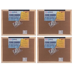 4 x Small Cork Board - Orange